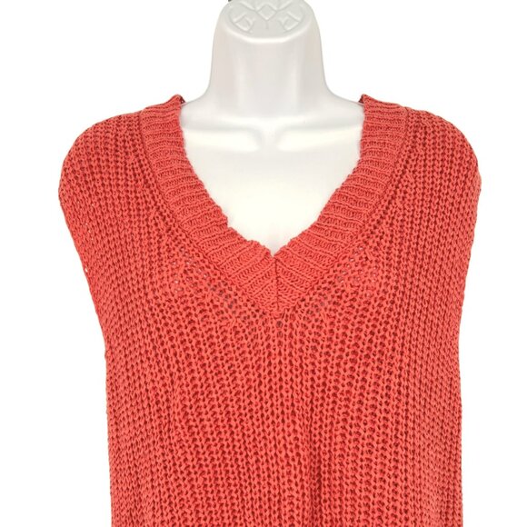 Velvet By Graham & Spencer Peach Knit V-Neck Sleeveless Sweater Size XS - Picture 2 of 13